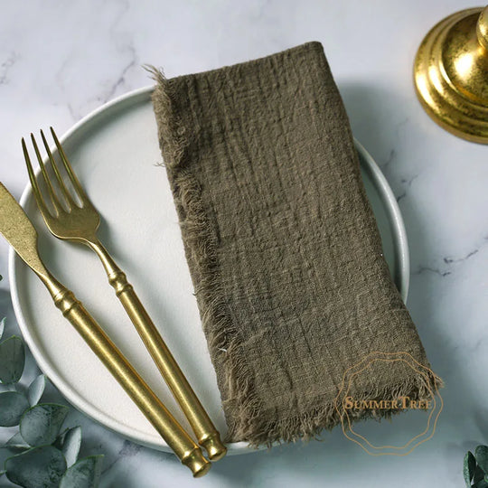 12-Pack Rustic Cotton Gauze Cloth Napkins 41×41cm for Dining, Weddings &amp; Parties - lafenora