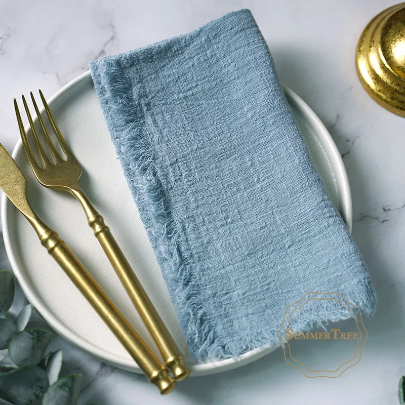 12-Pack Rustic Cotton Gauze Cloth Napkins 41×41cm for Dining, Weddings &amp; Parties - lafenora