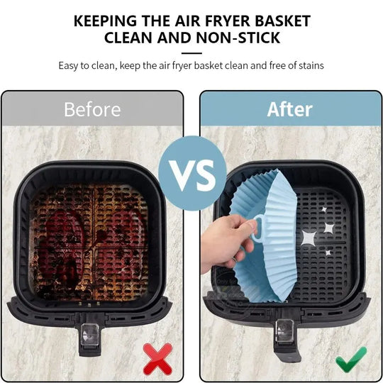 Reusable Silicone Air Fryers Oven Baking Tray - lafenora