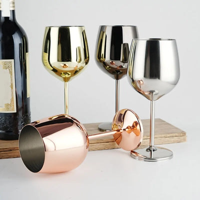3pcs Stainless Steel Cocktail and Wine Glasses