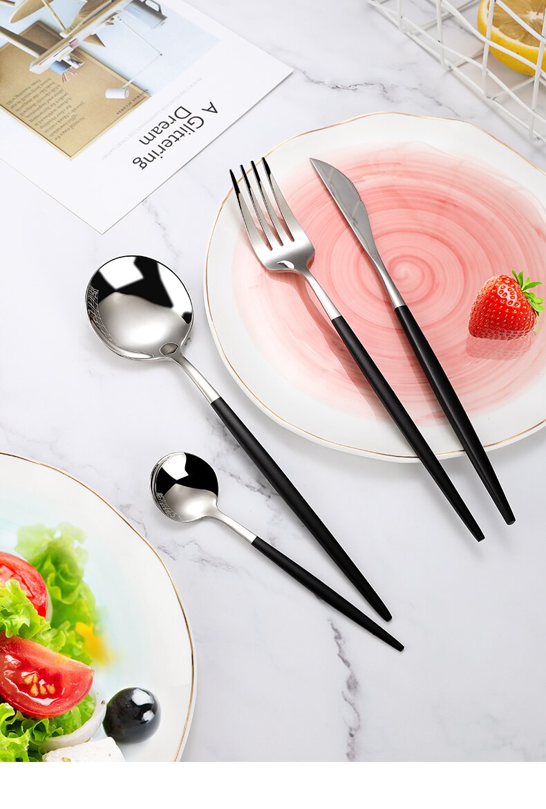 4pcs Stainless Steel Dinnerware Silverware Cutlery Set - lafenora