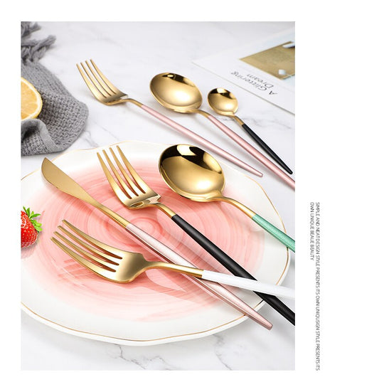 4pcs Stainless Steel Dinnerware Silverware Cutlery Set - lafenora