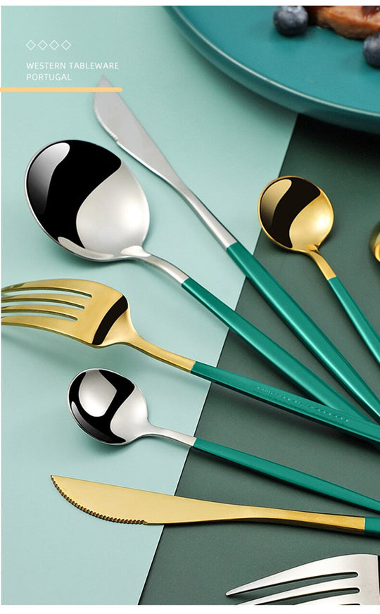 4pcs Stainless Steel Dinnerware Silverware Cutlery Set - lafenora