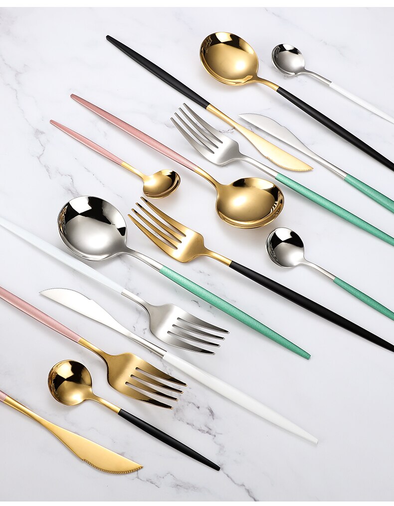 4pcs Stainless Steel Dinnerware Silverware Cutlery Set - lafenora