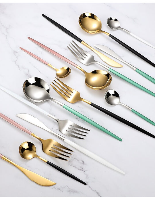 4pcs Stainless Steel Dinnerware Silverware Cutlery Set - lafenora