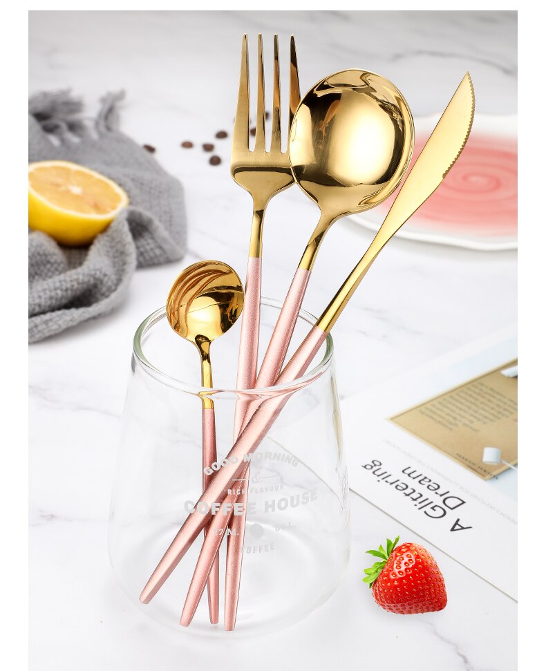 4pcs Stainless Steel Dinnerware Silverware Cutlery Set - lafenora