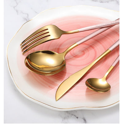 4pcs Stainless Steel Dinnerware Silverware Cutlery Set - lafenora