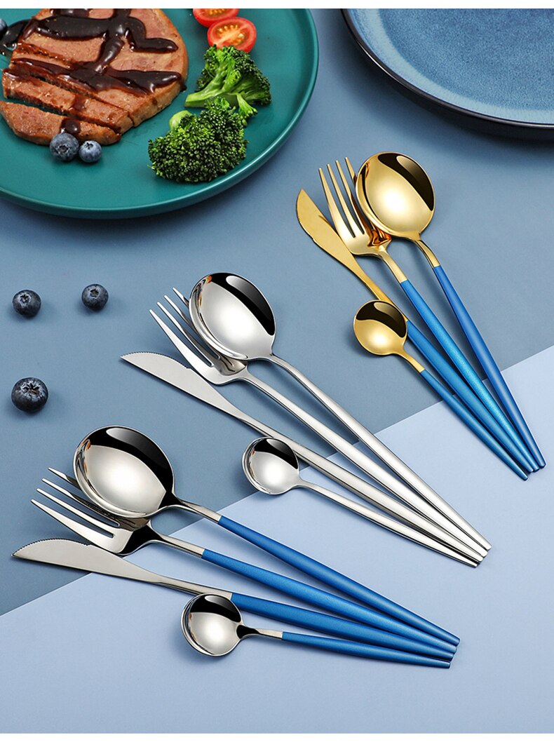 4pcs Stainless Steel Dinnerware Silverware Cutlery Set - lafenora