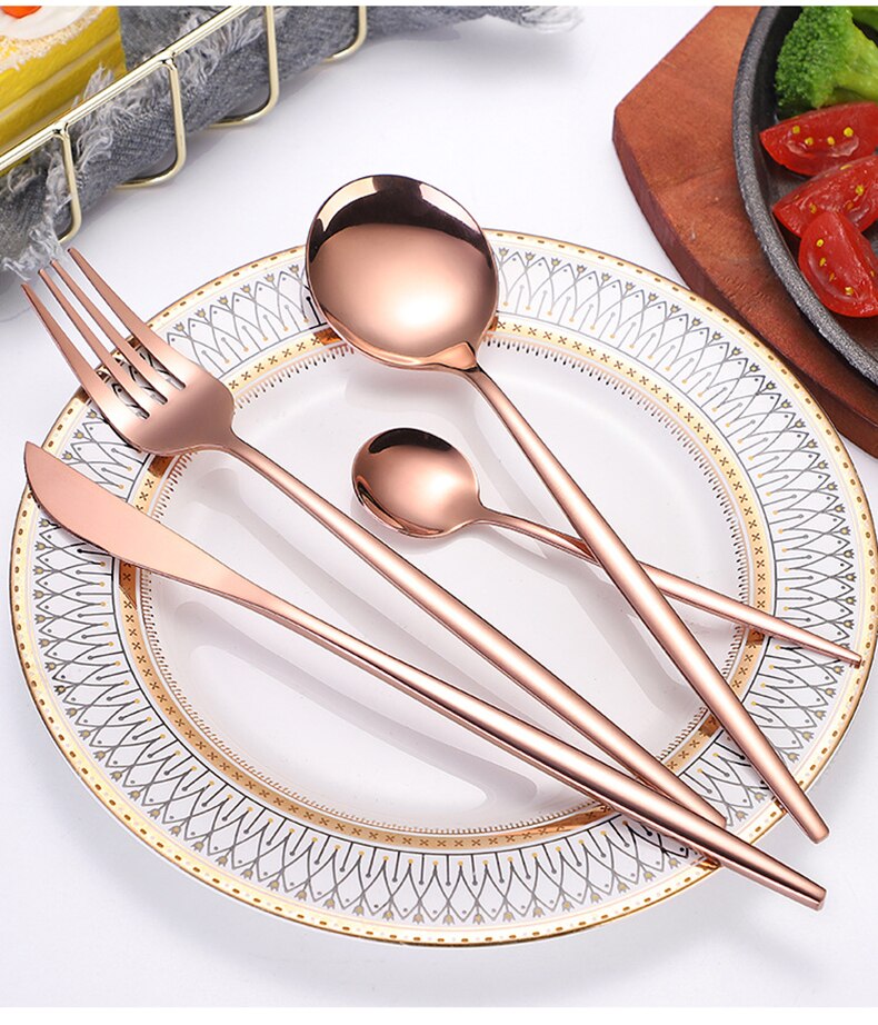 4pcs Stainless Steel Dinnerware Silverware Cutlery Set - lafenora